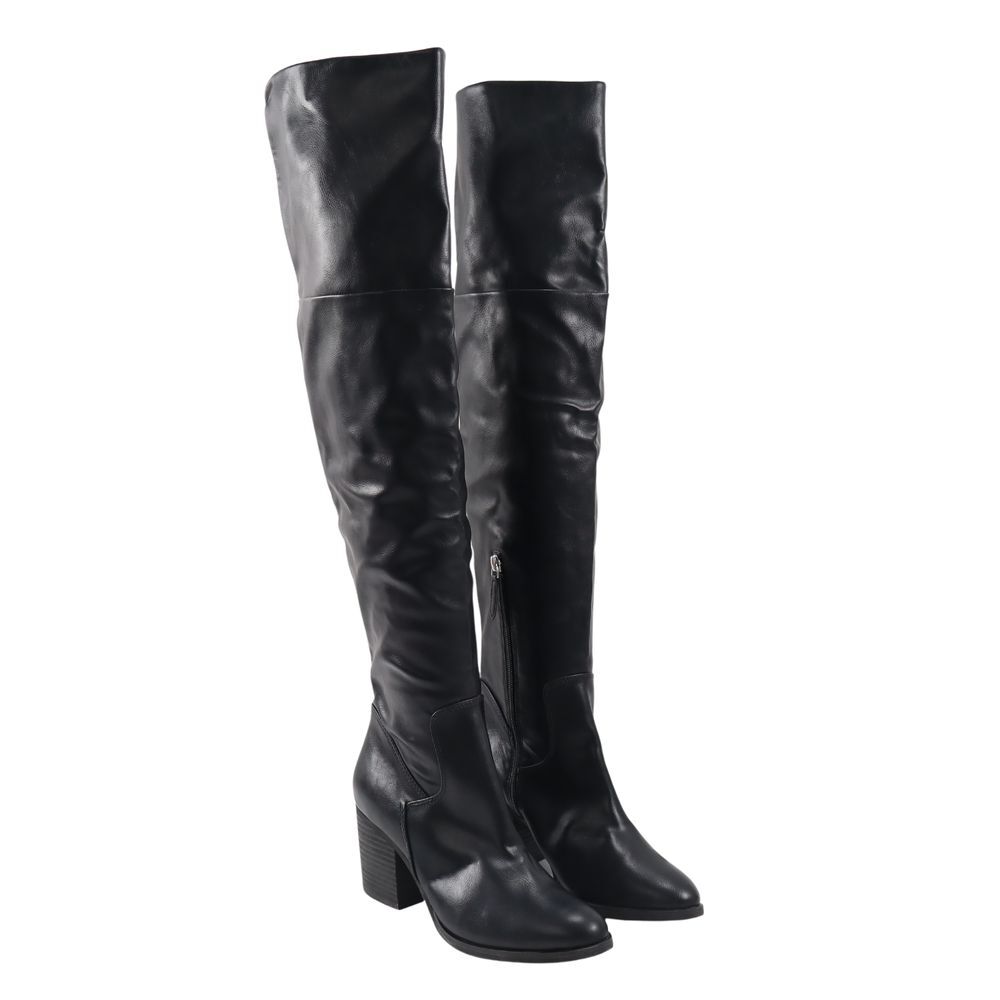 🔥NEW BP. Luke Over the Knee Boots Side Zip Faux Leather Heeled, Black, 7M US🔥